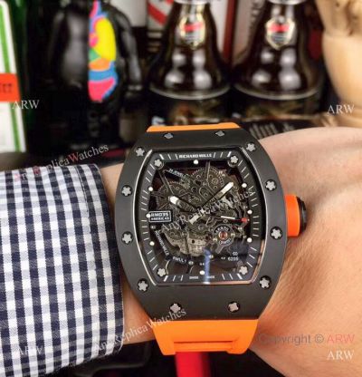 Richard Mille AAA Watches RM035 AMERICAS Orange Rubber Strap